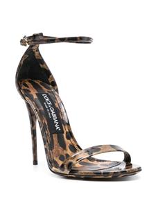 Dolce & Gabbana Sandalen met luipaardprint - Zwart