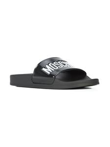 Moschino logo slippers - Zwart