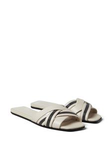 Brunello Cucinelli Leren sandalen met monili detail - Wit