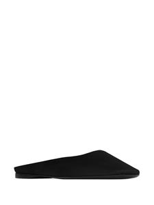 Saint Laurent Lido slippers van crêpe - Zwart