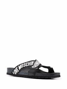 Love Moschino Slippers met logo - Zwart
