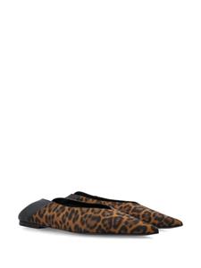 Saint Laurent Carolyn leopard-print slippers - Zwart