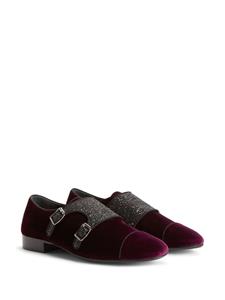 Giuseppe Zanotti Johnny Crystal embellished monk-strap loafers - Rood