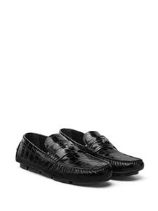 Versace Medusa crocodile-effect loafers - Zwart