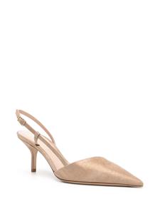 Giorgio Armani 65 mm metallic slingback pumps - Beige