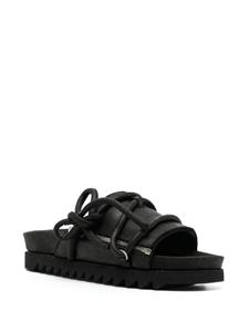 Guidi lace-up leather sandals - Zwart