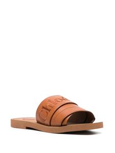 Chloé Woody sandalen met geborduurd logo - Bruin