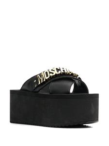 Moschino Sandalen met logoplakkaat - Zwart