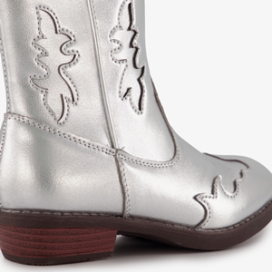 Blue Box meisjes western boots zilveren metallic