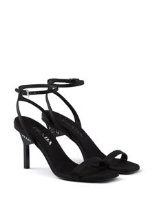 Prada 85mm geometric-heel satin sandals - Zwart