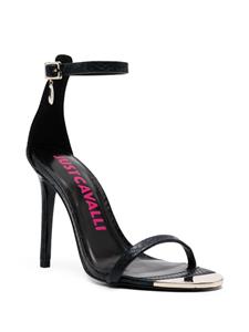 Just Cavalli Sandalen met slangenleer-effect - Zwart