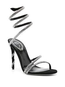 René Caovilla Margot sandalen verfraaid met stras (105 mm) - Zwart