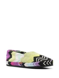 Missoni Home zigzag-motif slippers - Groen