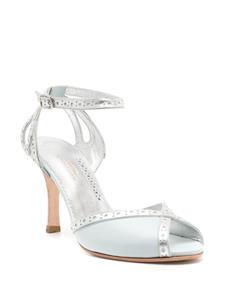 Sarah Chofakian Gelee 75mm metallic-finish sandals - Blauw