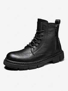 Zaful Side Zip Design Lace-up Front Combat Boots