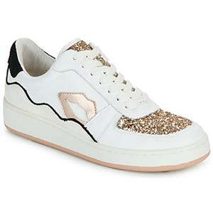 Bons baisers de Paname Lage Sneakers  LOULOU BLANC ROSE GOLD GLITTER
