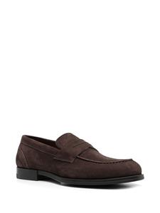 Santoni Leren loafers - Bruin