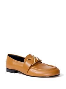 Proenza Schouler Leren loafers met monogram-plakkaat - Bruin