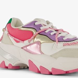 Only Shoes dames dad sneakers met roze zool