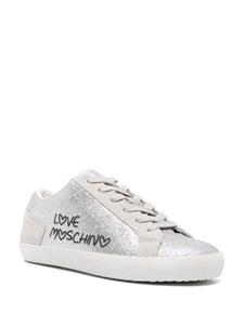 Love Moschino Sneakers met logoprint - Zilver