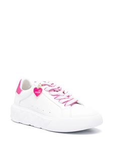 Love Moschino Sneakers met logo amulet - Wit