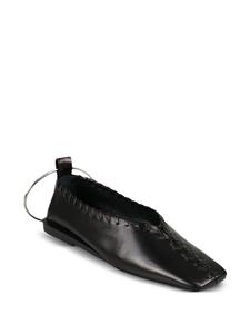 Jil Sander Scarpa leather ballerina shoes - Zwart