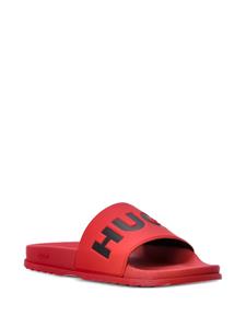 HUGO Slippers met logo-reliëf - Rood