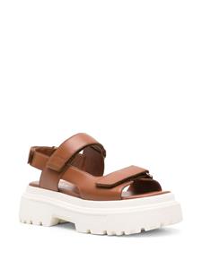 Hogan H644 touch-strap leather sandals - Bruin