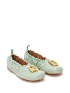 JW Anderson Puller leather ballerina shoes - Groen