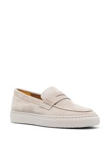 Doucal's almond suede loafers - Beige