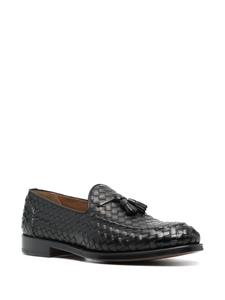 Doucal's interwoven leather loafers - Zwart