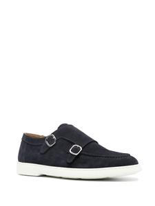 Doucal's double-buckle suede loafers - Blauw
