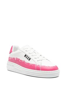 MSGM logo-print leather sneakers - Wit