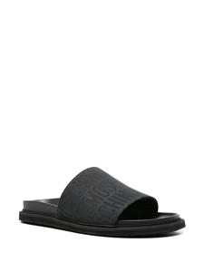 Moschino Satijnen slippers met monogram jacquard - Zwart