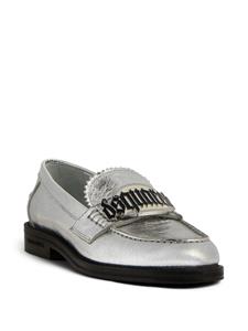 Dsquared2 Gothic metallic leren loafers - Zilver