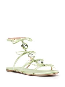 Giambattista Valli crystal-embellished satin sandals - Groen