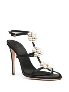 Giambattista Valli 120mm faux-pearl embellished sandals - Zwart