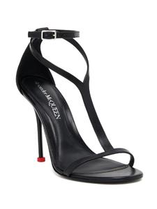 Alexander McQueen Harness 90mm leather sandals - Zwart
