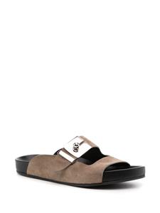 Lanvin side-buckle leather sandals - Beige