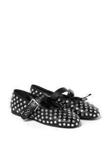 Miu Miu studded leather ballerina shoes - Zwart