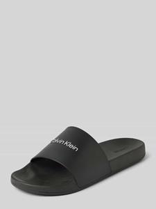 CK Calvin Klein Slippers met labelopschrift, model 'POOL SLIDE'