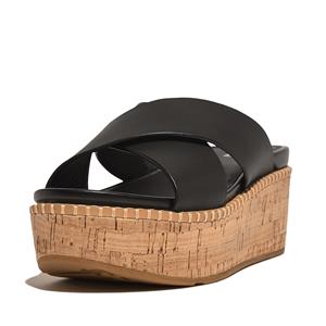 FitFlop Eloise leather/cork wedge cross slides