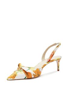 Alexandre Birman Clarita 60mm floral-print slingback sandals - Geel