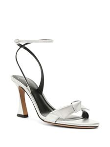 Alexandre Birman Clarita Bell 85mm metallic leather sandals - Zilver
