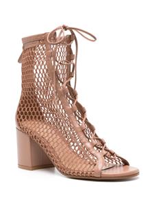 Gianvito Rossi open-knit lace-up sandals - Roze