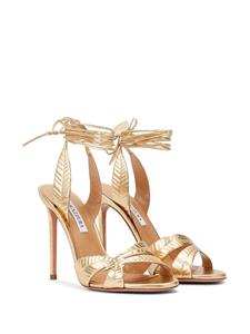 Aquazzura Leaf leren sandalen - Goud