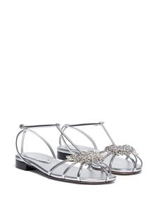 Pīferi Maggio leren sandalen - Zilver