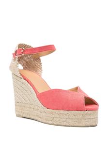 Castañer Bianca 110mm espadrilles met sleehak - Roze