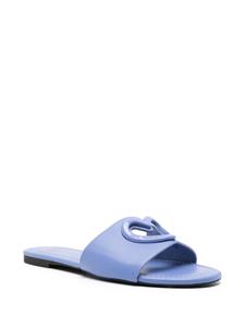 Love Moschino Slippers met hartplakkaat - Blauw