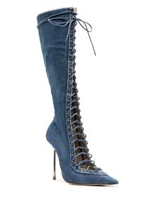 Le Silla Colette denim laarzen - Blauw